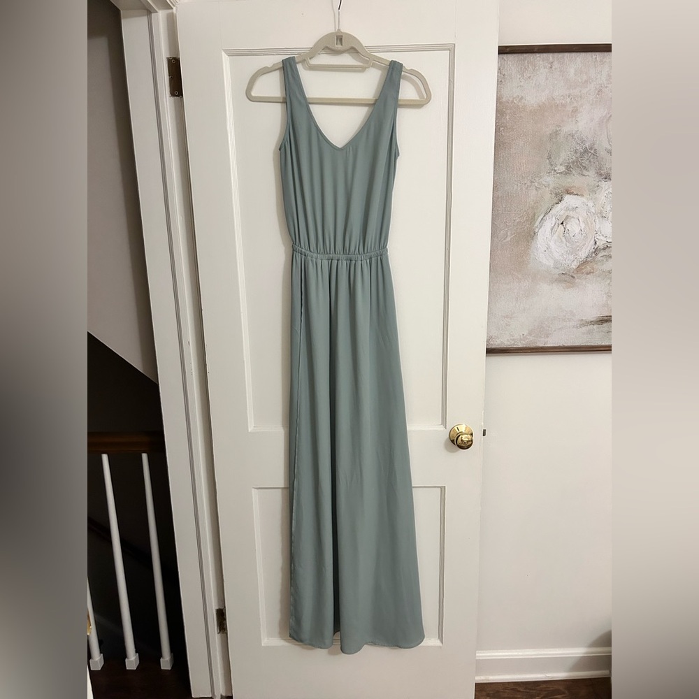 Show Me Your MuMu Sleeveless Maxi Dress in dusty/silver sage
